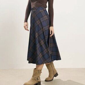 NWT PixieGirl Petite Plaid Midaxi skirt, 4P